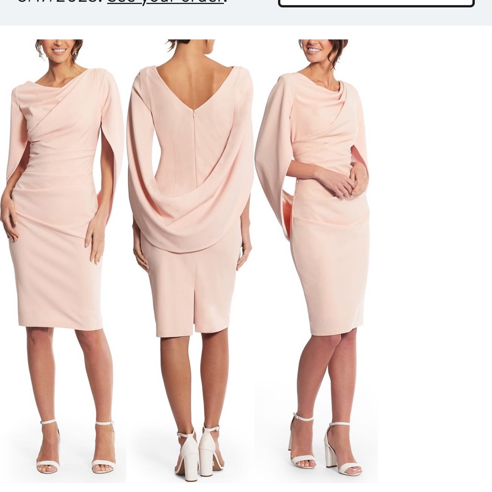 Betsy & Adam Sheath dress.  Very flattering. Worn to rehearsal dinner. Worn once
